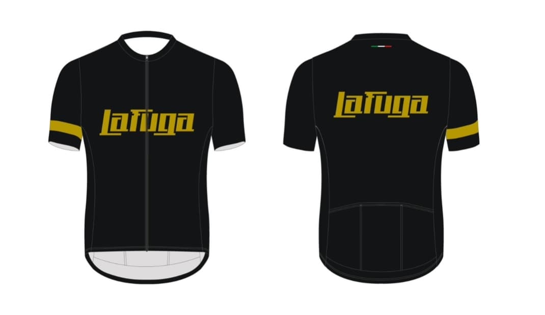 LaFuga Aero Cycling Jersey in Wit/Roze, Wit/Goud, en Zwart/Goud thumbnail 1