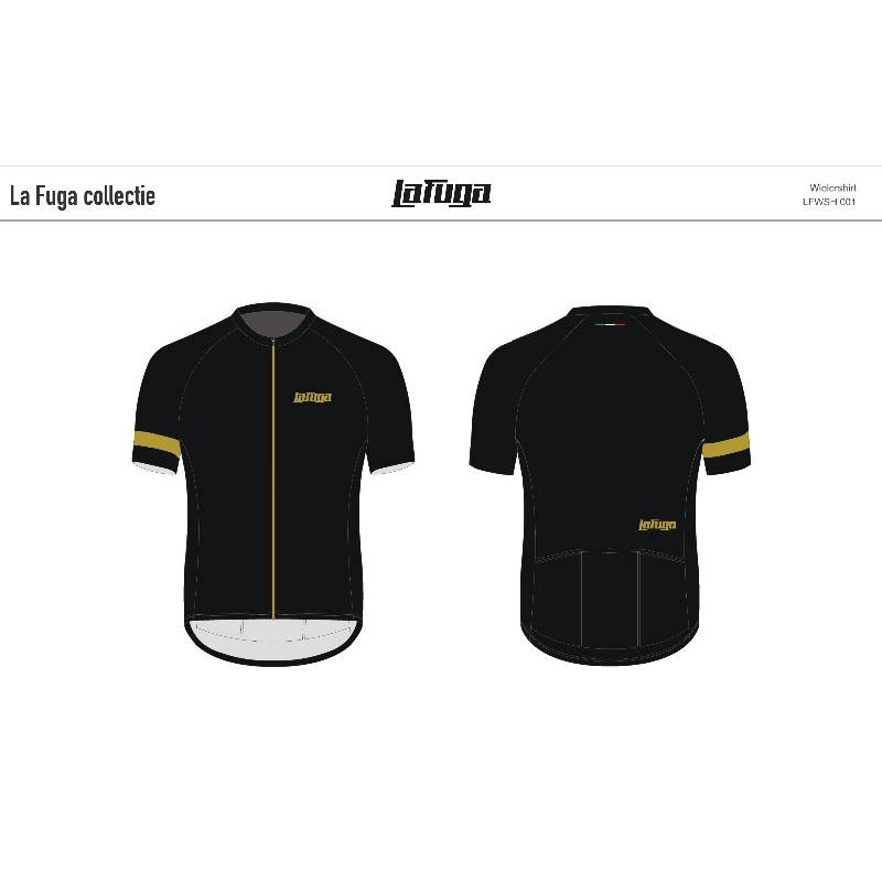 LaFuga cycling jersey black/gold aero bergasports