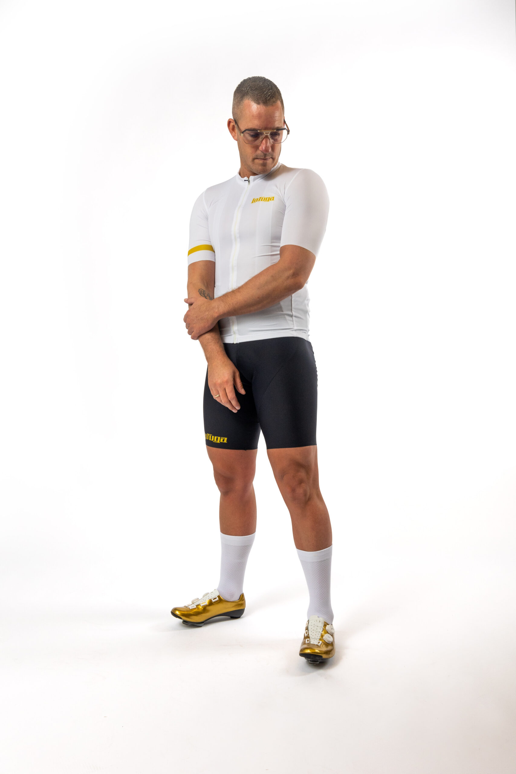 LaFuga fietsshirt wit goud aero